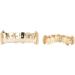 Brass Teeth Set Hip Hop Prop Teeth Accessory Decoration for Halloween Party Gift (two color suit) - Buy Online on SooperMarket.com