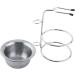 Dekaim Stainless Steel Shaving Brush Stand & Soap Dish Bowl | Manual Razor & Shaving Brush Holder | Premium Silver Shaving Accessories - Buy Online on SooperMarket.com