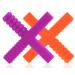 Sensory Chew Stick Toys for Boys Girls Kids with Autism ADHD SPD Oral Motor Needs - Medium Hardness Teething Chewy Tubes with 4 Unique Textures (2 Pack) Purple/Orange