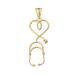 Fine 14k Yellow Gold Heart-Shaped Stethoscope Pendant