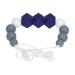 Biting toys silicone material easy to clean pedagogically interesting baby feeding chain food quality for everyday use (dark blue)