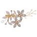 Didiseaon Bride Wedding Hairpin Rose Hair Clip Bride Accessories Flower Clip Bridesmaid Hair Accessories Gold Headpiece Bridal Hair Clip Wedding Headpiece Issue Card Temperament Rhinestone