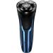 GeRRiT Rechargeable Waterproof IPX7 Electric Shaver Wet & Dry Rotary Shavers for Men Electric Shaving Razors with Pop-up Trimmer Blue