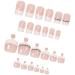 White Rhinestone French Tip Press on Toenails - 48Pcs Full Cover False Nails for Women - Buy Online on SooperMarket.com