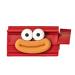 Rolling Toothpaste Squeezer - Cute Smiling Face Tube Squeezer Tool Manual Toothpaste Dispenser Toothpaste Holder Squeezer for Bathroom Restroom Red