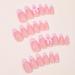 24Pcs Cute Pink French Press On Nails - Almond Shape Bow & Pearl Design - Luxury False Nails for Women - Full Cover Acrylic Manicure Accessories - Buy Online on SooperMarket.com