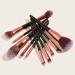 DFHBFG 10-Piece Black Makeup Brush Set - Professional Foundation Brushes & Uniform Size - Perfect for Flawless Application | International Shipping Available - Buy Online on SooperMarket.com