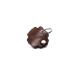 Copter farm dog brand bag for dogs on the collar |With engraving push button |Art leather real leather |Dog brand |Individually engraved on both sides (real leather brown flower) real leather brown flower