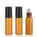 Roll on glass bottles for essential oil - 4PCs brown roll on bottle of empty essential oils roller bottles for essential oils perfume aromatherapy refillable 5 ml