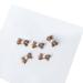 5Pcs Metal Nail Art Studs 3D Nail Art Metal Nail Art Jewelry Decorations Pearls Bows Nail Decoration Accessories Nail Rivets Gems Coffee color