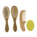 Healeved 4 Pcs Baby Hair Brush Comb Scalp Scrubber Spa Kit Beauty Kits Natural Soft Baby Brush Baby Shampoo Brush Baby Detangler Comb Wool Khaki Children's Bathing Supply Baby Care Set Body