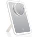 Fancii Rechargeable LED Travel Makeup Mirror with 3 Color Settings - Detachable 10x Magnifying Mirror  Dimmable Touch Light  Adjustable Kickstand  Lighted Portable Vanity Mirror (Aura Go 2)
