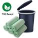 Aurmoo 165 Biowaste Sacks - Eco-Friendly 6L Organic Waste Bags for Kitchen Office & Living Room (36x37cm Green) - Buy Online on SooperMarket.com