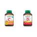 Jamieson Chewable Vitamin C 500 mg - White Juicy Peach Flavour 120 Count (Pack of 1) & Chewable Vitamin D3 1 000 IU - Exotic Tropical Fruit Flavour 100 Count (Pack of 1)