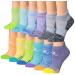 RONNOX Women's 12-Pairs Low Cut Running & Athletic Performance Tab Socks Small-Medium Space Dye