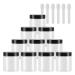 Tianzd 12 pieces small 80 ml transparent plastic empty cream can with black lid 80 g empty socket screw box sheet metal cans cosmetic containers 6 pieces spatula transparent 80ml