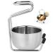 Vepoty 2 in 1 Shaving Mug with Stand Holder Stainless Steel Shaving Brush Stand Holder with Shaving Bowl Grooming Shaving Tool