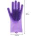 Silicone Dishwashing Gloves Reusable Wash Scrubber Cleaning Tool Magic Gloves for Washing Car Household Kitchen Accessories Purple - Buy Online on SooperMarket.com