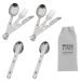 4-in-1 Camping Utensils Hiking Cutlery Set for 4 Portable Stainless Steel Flatware Spoon Fork Knife & Bottle Opener Combo pack for Picnic Travel Barbecue Backpack Outdoor Gear with Carrying Bag