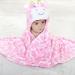 Gneliwm Baby Hooded Blanket Swaddle Wrap | Soft Plush Towel for Newborns & Infants | Cute Pink Design - Buy Online on SooperMarket.com