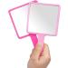 2PCS Rose Red Handheld Mirrors with Handle for Travel and Cosmetic Use - Buy Online on SooperMarket.com