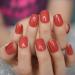 24pcs UV Shiny Red Square Fake Nails Kit - Short False Nail Tips for Office & Home Wear - Buy Online on SooperMarket.com