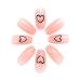 Brishow Pink Heart French Short Press-On Nails | 24 Ballerina Acrylic Artificial Nails for Women & Girls - Perfect for Every Occasion - Buy Online on SooperMarket.com