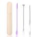 Thinp Foundation Spatula Make Up Spatula Tool with Silicone Cosmetic Spatula Stainless Steel Makeup Palette Double Edged Spatula Makeup Spatula for Small Area of Face