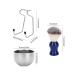 3PC Beard Shaving Set - Men's Razor Brush Bowl & Stainless Steel Stand | Soft Bristles & Durable Design - Buy Online on SooperMarket.com
