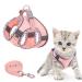 Brifit Cat Harness and Lead Set Soft Mesh Escape-Proof Cat Vest Harness Adjustable Reflective Kitten Harness for Large Small Cats Cat Vest Harness with Leash Sets for Cats Dogs Walking (Pink XXS) XXS Pink