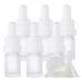 Zeoabsy 6 pieces 5 ml frosted clear glass pipette bottle with white originality lock pipette ring empty clear glass bottle glass pipette drip bottles for essential oils aromatherapy 5ml transparent