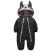 JiAmy Baby Boys' Snowsuits Romper Winter Hooded Jumpsuit Girls Infant Snow Wear Thick Outfits Black 9-12 Months