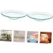 Warmhm Round Serving Tray & 4 Glass Bowls - Oil Replacement Heating Plate & Wax Melting Inserts - Transparent 12x12cm x 2pcs - Ideal for Serving & Storage - Buy Online on SooperMarket.com