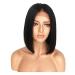 BGHJUE Wig Lace Front Copper Black Bob Wig 14 Short Ginger Wig Natural Straight Synthetic Full Wigs For Women 16inchesBlack