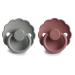 FRIGG Daisy Natural Rubber Baby Pacifier 2-Pack - Woodchuck/French Gray 6-18 Months | BPA-Free | Made in Denmark - Buy Online on SooperMarket.com