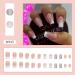 Medium French Glitter White Tip Press on Nails - 24Pcs | Glossy False Nails for Women - W325 - Buy Online on SooperMarket.com