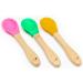 Wild & Stone Bamboo Baby Weaning Spoon Set - Silicone Soft Infant Spoons - Flexible Pink, Green & Yellow - BPA-Free - Buy Online on SooperMarket.com