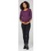 HAPPY MAMA Maternity Nursing Striped Jumper Top 1060 - Purple Melange - Size 12-14 - Buy Online on SooperMarket.com
