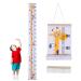 Baby Height Growth Chart Wall Hanging Measuring Ruler for Kids Removable Canvas and Wood Wall Ruler Bedroom Nursery Wall Decoration