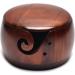 Handmade Dark Wood Yarn Bowl with Lid - Yarn Ball Holder for Knitting and Crochet - 12 Crochet Hooks Included - Buy Online on SooperMarket.com