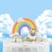 Rainbow Cloud Cake Topper - Colorful Soft Pottery Cupcake Decoration for Boys and Girls Birthday Party - Buy Online on SooperMarket.com