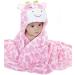 Gneliwm Baby Hooded Blanket Swaddle Wrap Newborn Infant Toddler Cute Soft Plush Bath Shower Towel Pink
