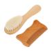 Healeved 2pcs Newborn Hair Brush Scalp Comb Toddler Hair Brush Wooden Baby Hairbrush Infant Hair Comb Newborn Hair Comb Bracket Hair Brush Beard Knife Hair Brush Shampoo Hair Brush Set Baby