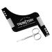 Harlington Group Beard Shaping Tool + Nose Hair Scissors Beard Styling Comb and Template Men's Facial Hair Shaper for Curve Cut Edging Neckline Step Cut & Goatee Beard