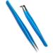 2 Pieces Diamond Grip Eyelash Tweezers Professional Set- COSSMOO Straight And Angled Curved L-Shape Volume Tweezers For Lashes Extension Pointed Individual Application Tweezers For False Lash - Buy Online on SooperMarket.com