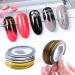 JIAHAO 2Pcs Gold/Silver Rolls Striping Tape Line Nail Art Decoration Sticker - Nail Art Tips for Perfect Manicure - Buy Online on SooperMarket.com
