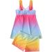 TUNUSKAT Women's Gradient Tankini Bathing Suit - V-Neck Wrap Swimsuit with Boxer Pants - X-Large, Pink - Buy Online on SooperMarket.com