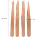 4-Piece Eyebrow Tweezers Set - Pointed & Angled Tweezers with Stylish Leather Look Case - Gold | International Shipping Available - Buy Online on SooperMarket.com