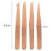 Wresetly 4-Piece Eyebrow Tweezers Set - Pointed & Angled Tweezers with Leather Case - Gold | Perfect for Precision Grooming | International Shipping Available - Buy Online on SooperMarket.com