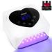 Nail Lamp Cordless UV Led Nail Lamp 72W Rechargeable Nail Dryer with 5 Timer Setting Professional Nail Light with Cute Heart Shape Large LCD Display White